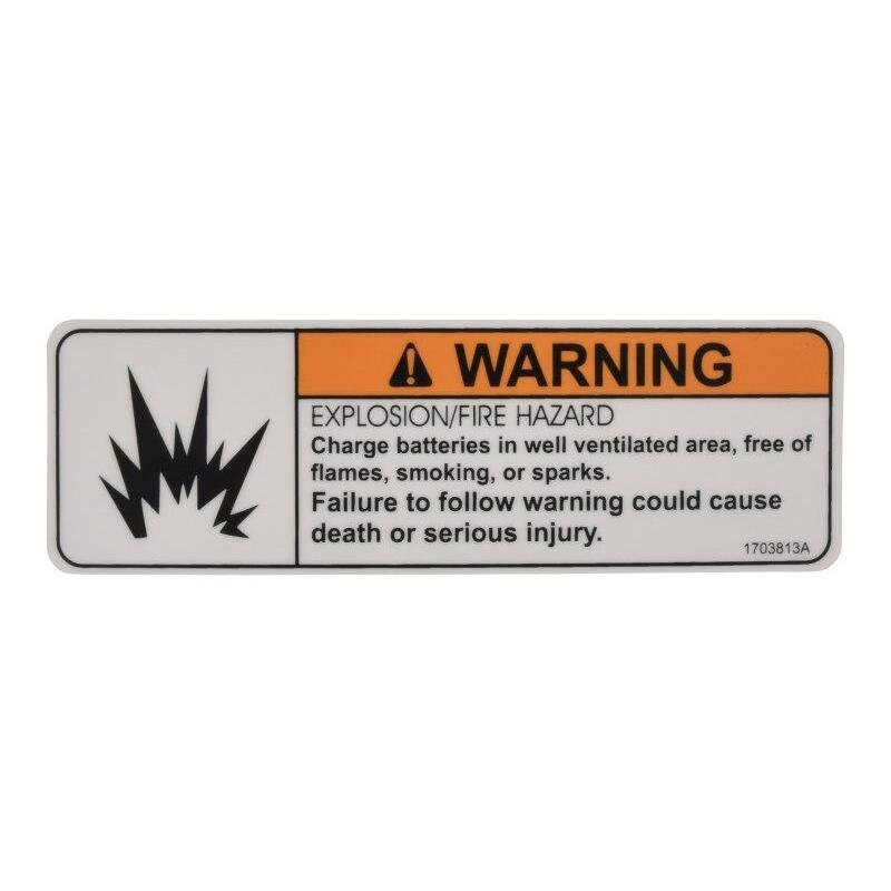JLG Part # 1703813 - DECAL. WARNING BATT VENTILATION