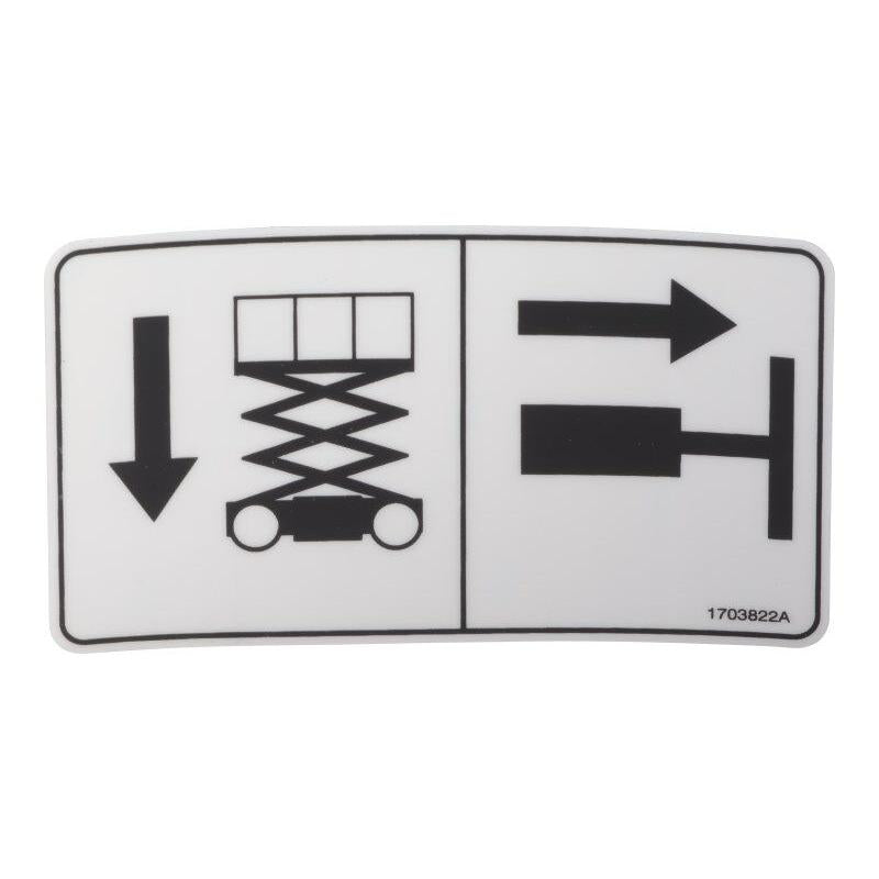 JLG Part # 1703822 - DECAL. MANUAL DESCENT INSTR