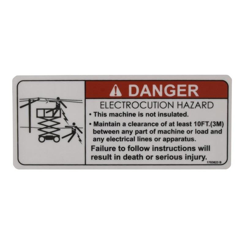 JLG Part # 1703823 - DECAL. DANGER ELECT. HAZARD