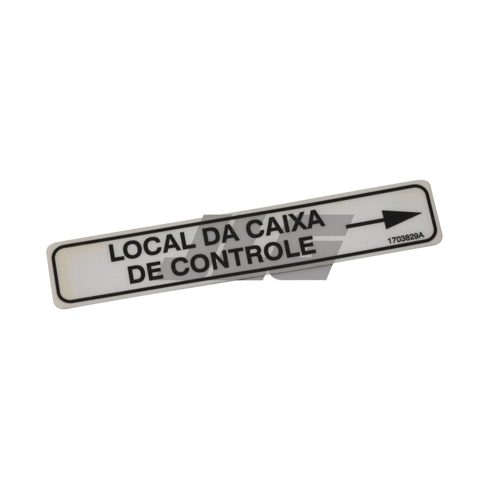 JLG Part # 1703829 - DECAL. CONTROL BOX LOCATION-POR