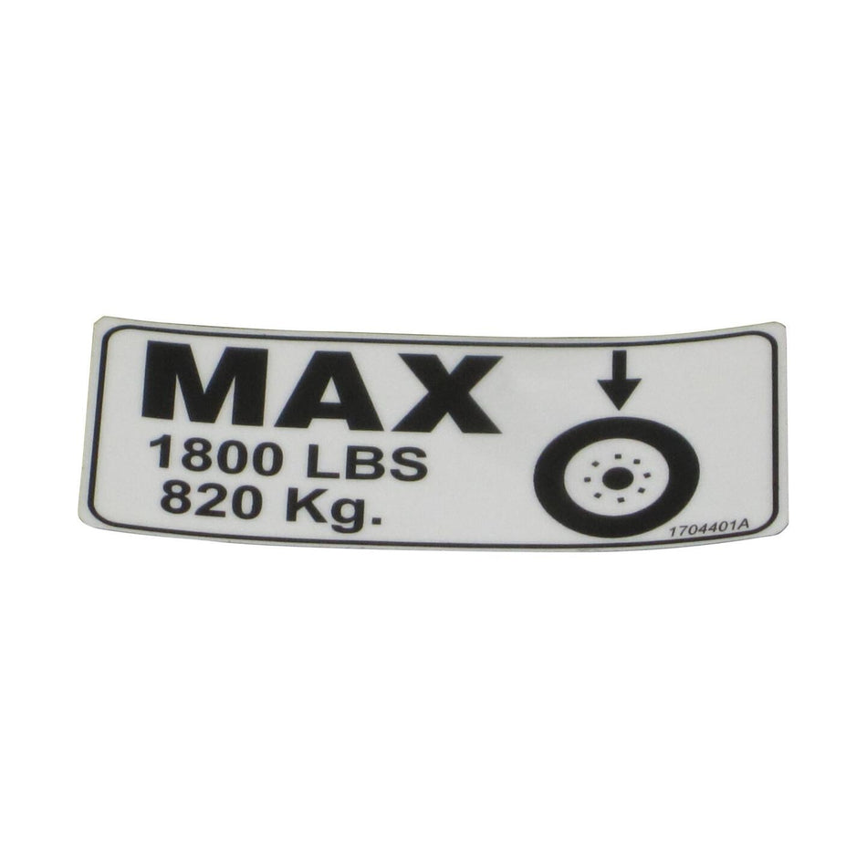 JLG Part # 1704401 - DECAL. WHEEL LOAD 2032E2 (CE)