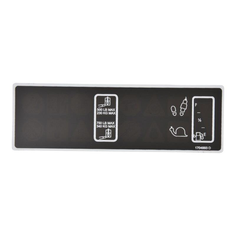 JLG Part # 1704993 - DECAL. LIGHT PANEL 750# (DOM)