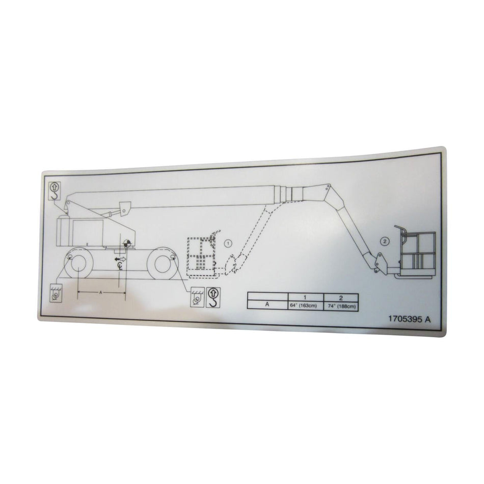 JLG Part # 1705395 - DECAL. LIFT DIAGRAM (120SXJ)
