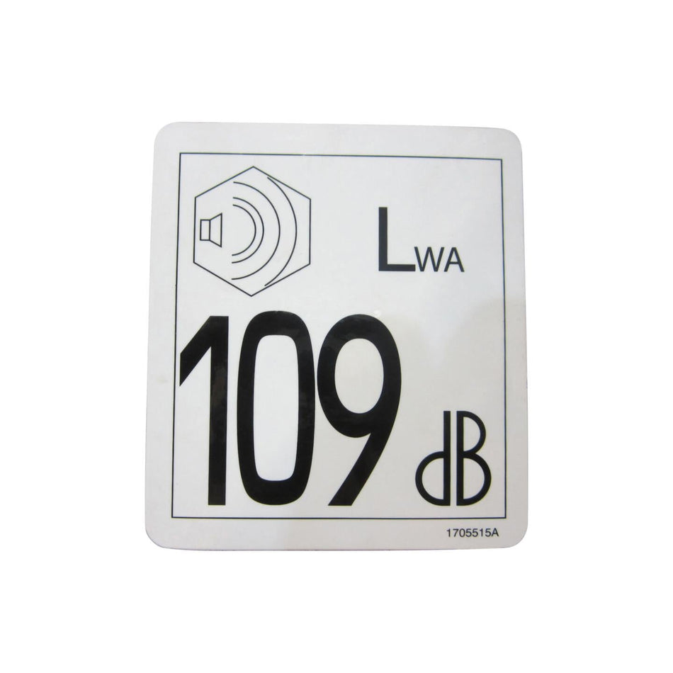 JLG Part # 1705515 - DECAL. 109DB SOUND POWER LEVEL