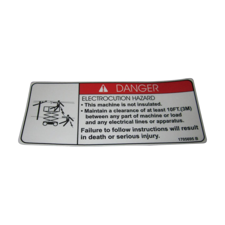 JLG Part # 1705695 - DECAL. ELECTROCUTION 1930ES