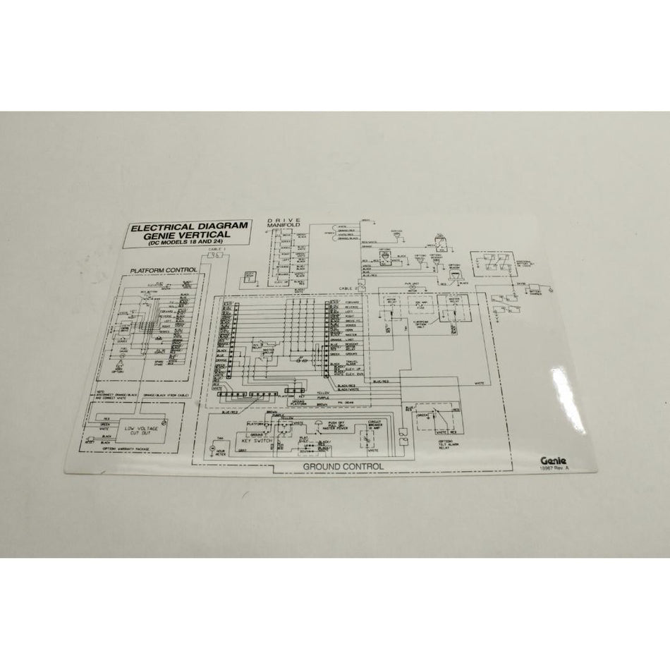 Genie Part # 18967. 18967GT - DECAL. ELEC SCHEMATIC-V18