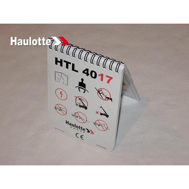 Haulotte Part # 194P292590 - CHART WORKING AERA HTL4017- HT obsolete