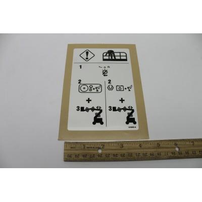 Genie Part # 219952. 219952GT - DECAL. EMERGENCY LOWERING