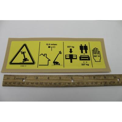 Genie Part # 219953. 219953GT - DECAL. TIP-OVER HAZARD. ANSI