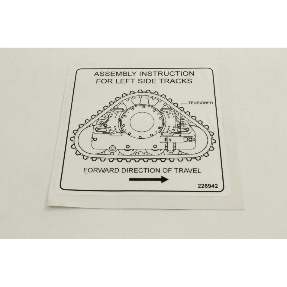 Genie Part # 226942. 226942GT - DECAL. LABEL. ASSY INSTALL. L