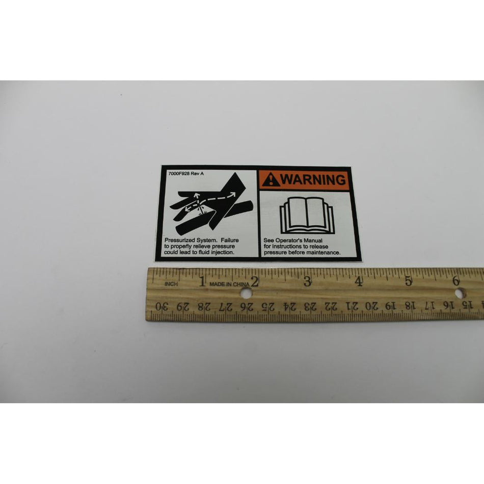 Genie Part # 226946. 226946GT - DECAL. WARN. HIGH PRESS