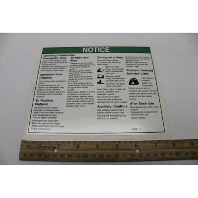 Genie Part # 227531. 227531GT - DECAL. OPERATING INSTRUCTIONS