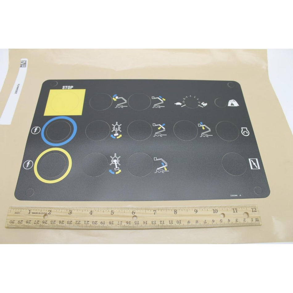 Genie Part # 230344. 230344GT - DECAL. PLAT CNTRL PANEL. TZ50