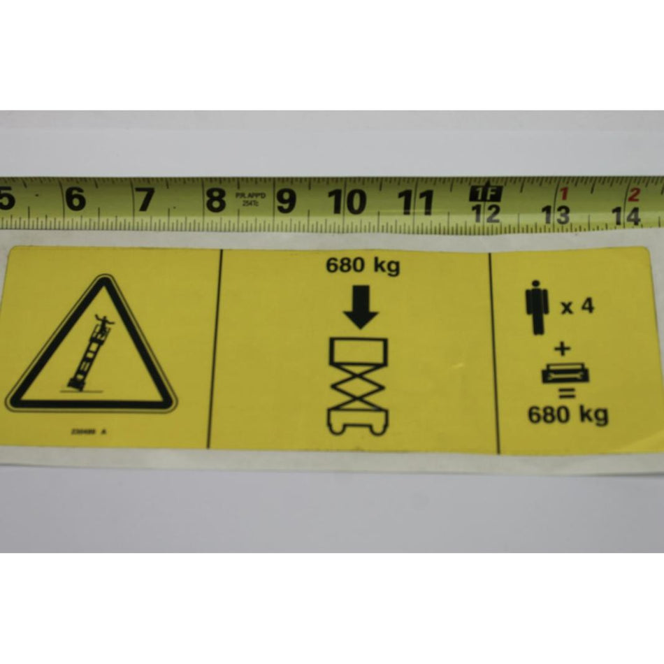 Genie Part # 230489. 230489GT - DECAL. DANGER. MAX CAP. GS2669