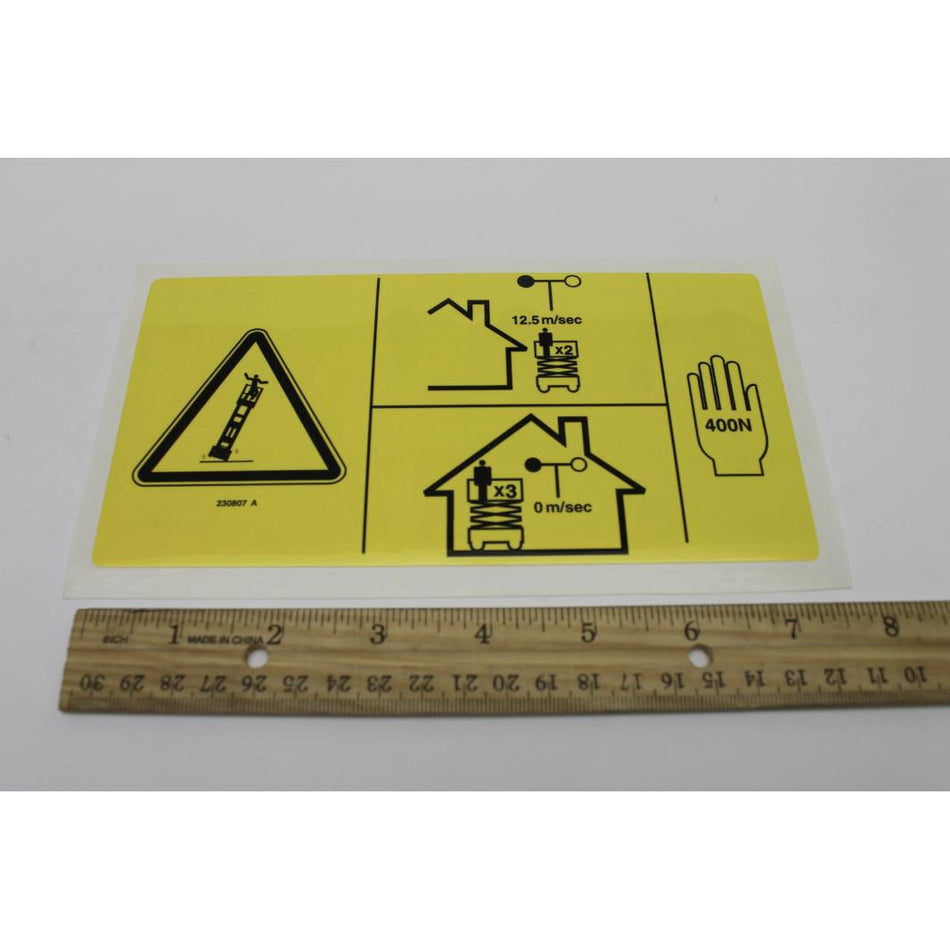 Genie Part # 230807. 230807GT - DECAL. DANGER. MAN FRC. GS4069