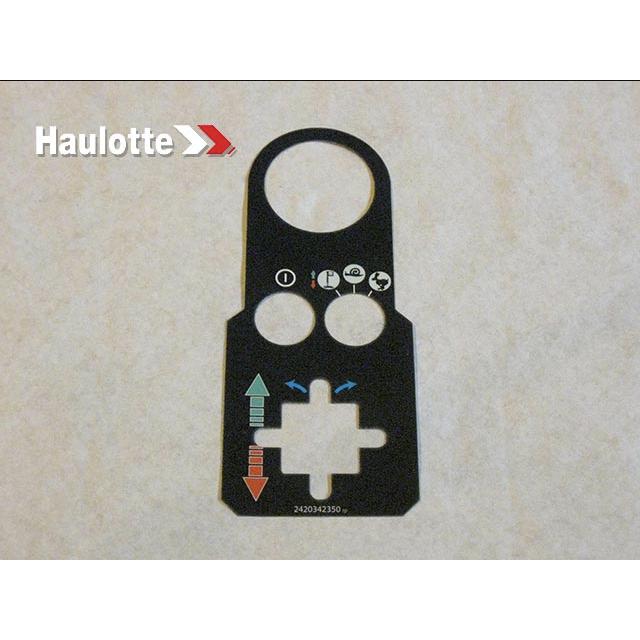 Haulotte Part # 2420342350 - CONTROL BOX LABEL