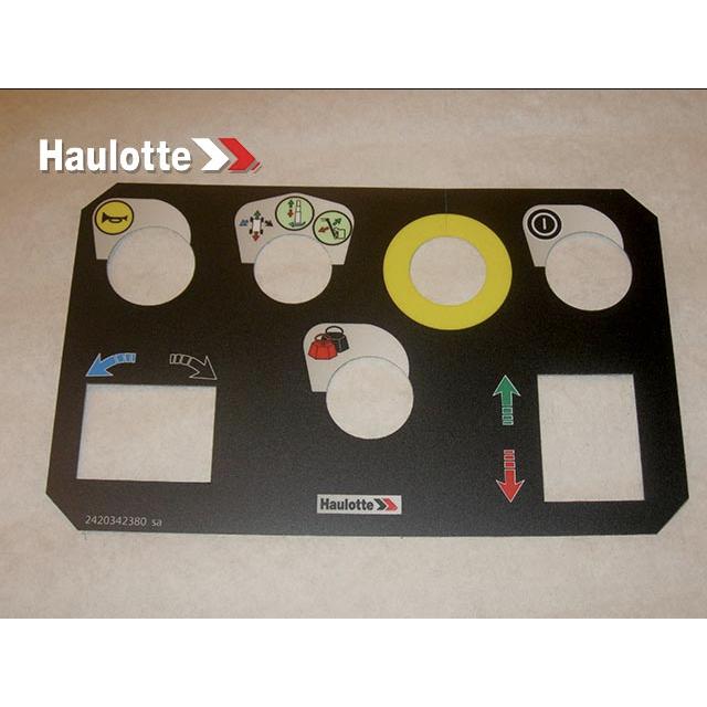 Haulotte Part # 2420342380 - CONTROL BOX LABEL
