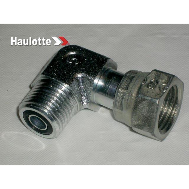 Haulotte Part # 2501000950 - Fitting-90Elbow-11/16-16UNF - 11/16-16UNF Swivel Nut
