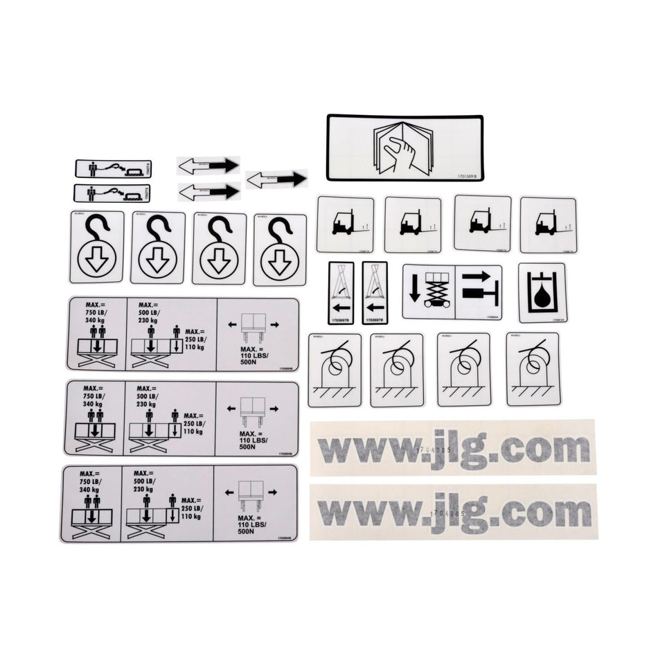 JLG Part # 2902071 - KIT. DECAL. PICTOGRAM. 20/26 E2