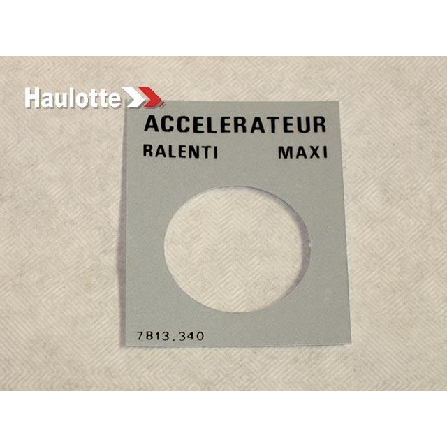 Haulotte Part # 3078133400 - LABEL