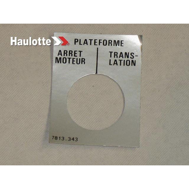 Haulotte Part # 3078133430 - LABEL