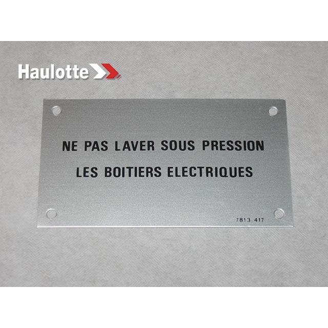 Haulotte Part # 3078134170 - INDICATION PLATE: NE