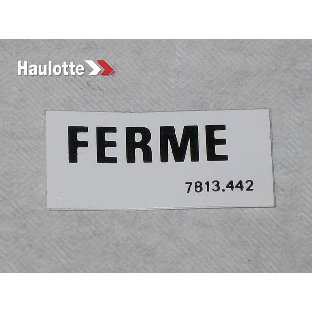 Haulotte Part # 3078134420 - LABEL
