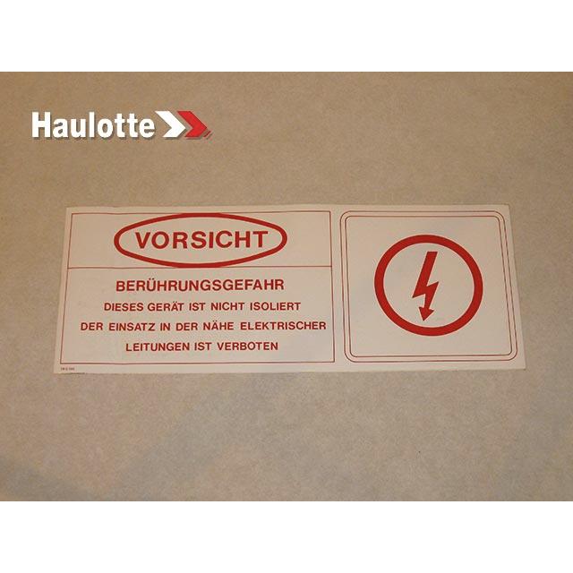 Haulotte Part # 3078135020 - DANGER ELECTRO LABEL