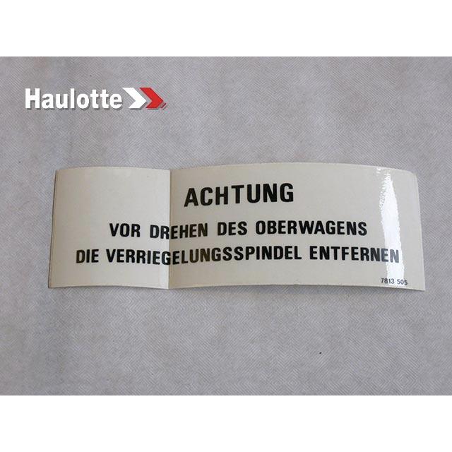 Haulotte Part # 3078135050 - ALLEMAND ENLEV LABEL