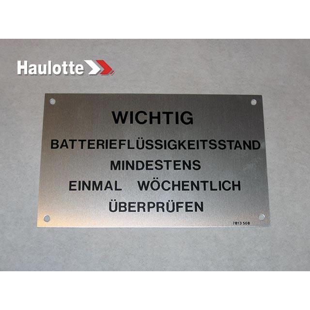 Haulotte Part # 3078135080 - BATTERY MAINTENANCE PLATE