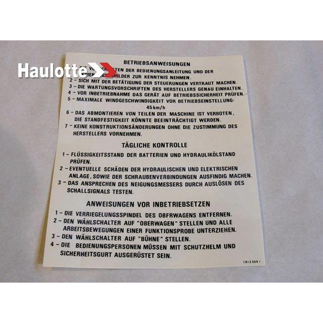 Haulotte Part # 3078135090 - LABELS