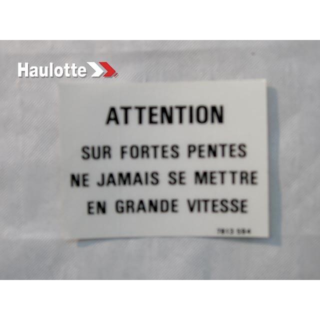 Haulotte Part # 3078135940 - SUR FORTE PENT LABEL