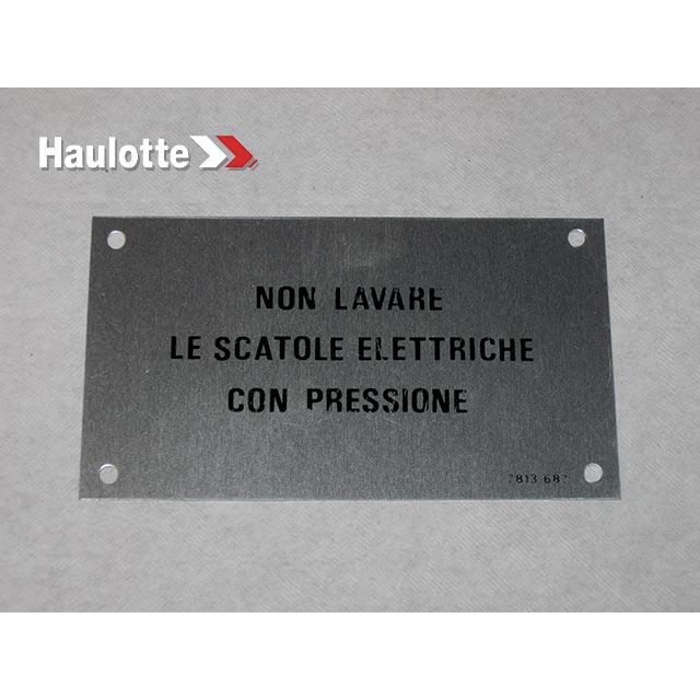 Haulotte Part # 3078136870 - PLATE