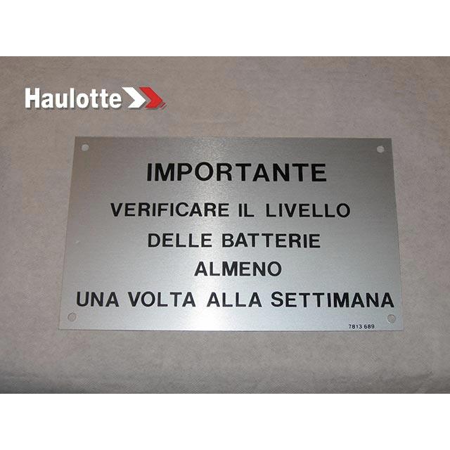 Haulotte Part # 3078136890 - BATTERY MAINTENANCE PLATE
