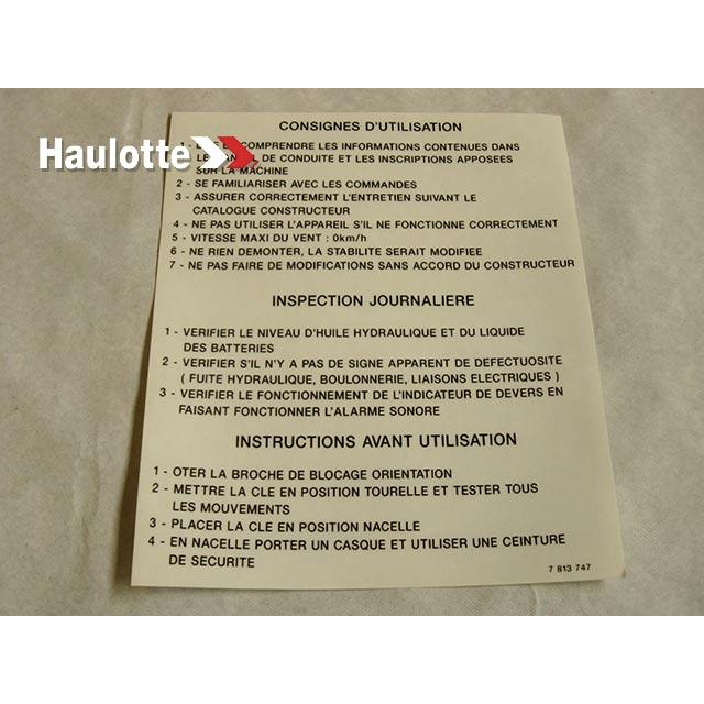 Haulotte Part # 3078137470 - LABEL