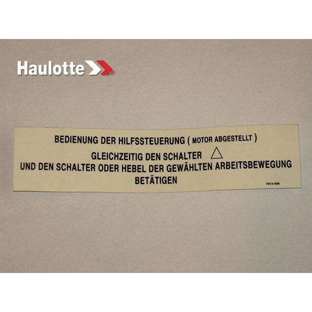 Haulotte Part # 3078138360 - UTIL GROUPE S LABEL