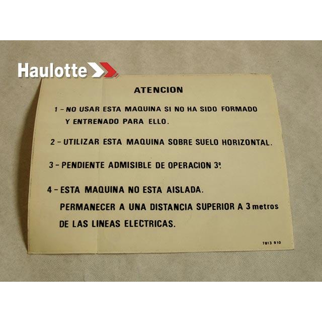 Haulotte Part # 3078139100 - LABELS
