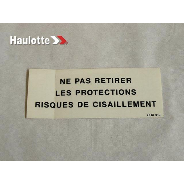 Haulotte Part # 3078139190 - LABEL