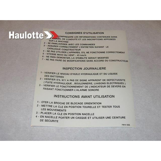 Haulotte Part # 3078140350 - LABELS