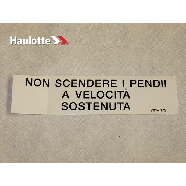 Haulotte Part # 3078141720 - NE PAS DESCENDRE LABEL