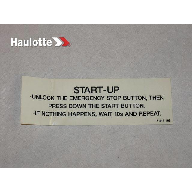 Haulotte Part # 3078141930 - LABEL