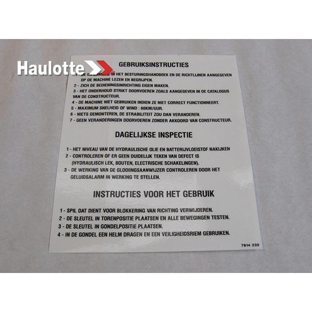 Haulotte Part # 3078142300 - LABELS