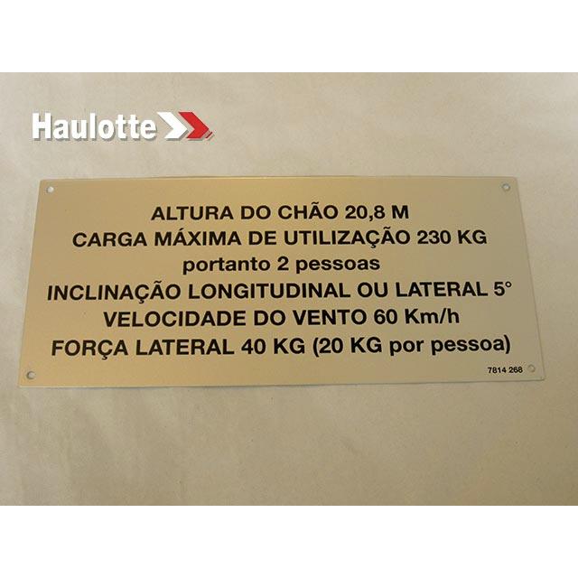Haulotte Part # 3078142680 - LABEL