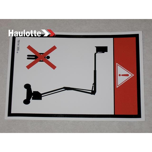 Haulotte Part # 3078143550 - Decal - Danger Do not Stand