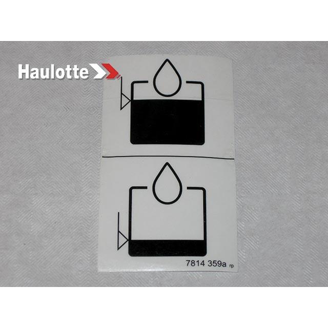 Haulotte Part # 3078143590 - HIGH OIL LEVEL LABEL