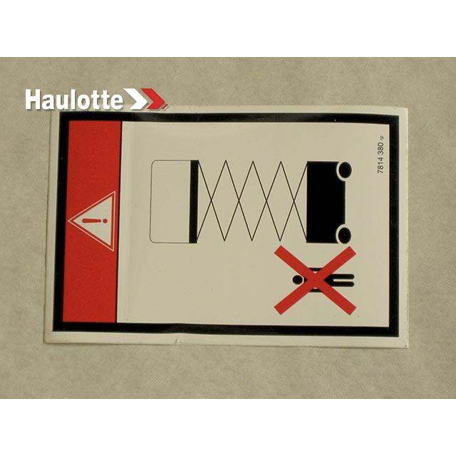 Haulotte Part # 3078143800 - DO NOT PARK  LABEL