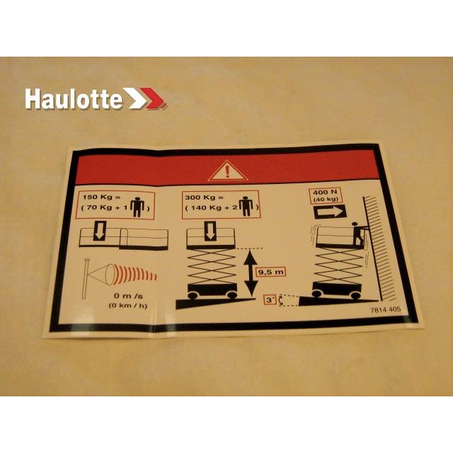 Haulotte Part # 3078144050 - FLOOR HEIGHT  LABEL