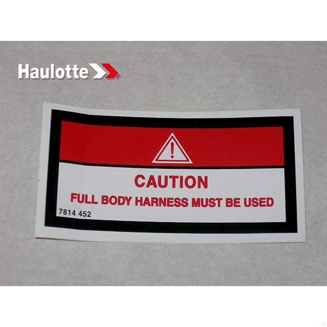 Haulotte Part # 3078144520 - WEARING (OF) SAFETY HARNESS