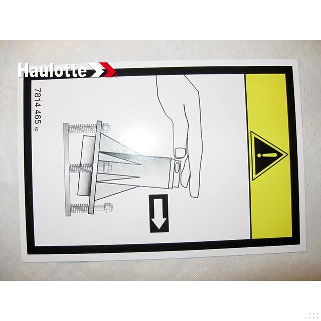 Haulotte Part # 3078144650 - TILT SENSOR LABEL