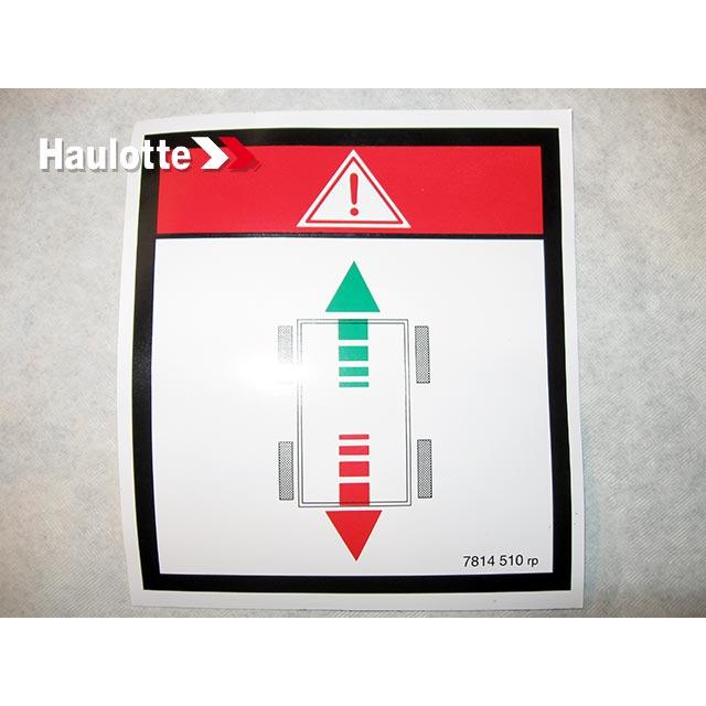 Haulotte Part # 3078145100 - DIRECTION LABEL